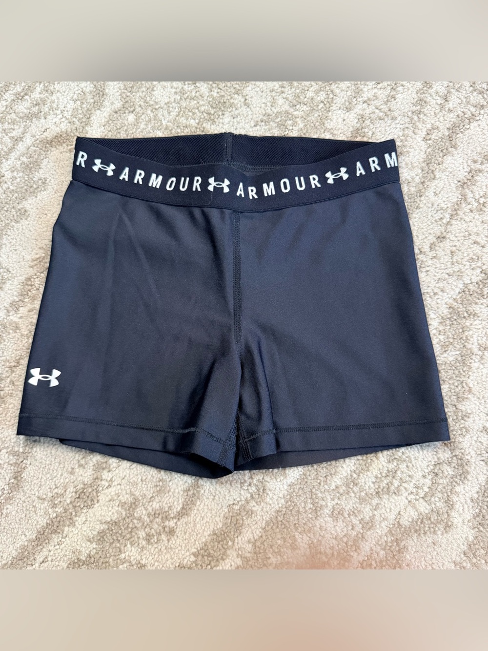Under Armour Black Women's Compression Bike Shorts with Branded Waistband